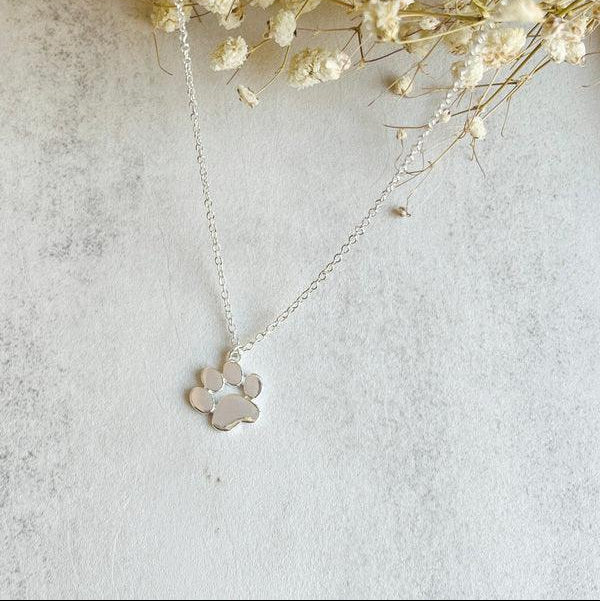 Elegant Silver Paw Necklace – Stainless Steel