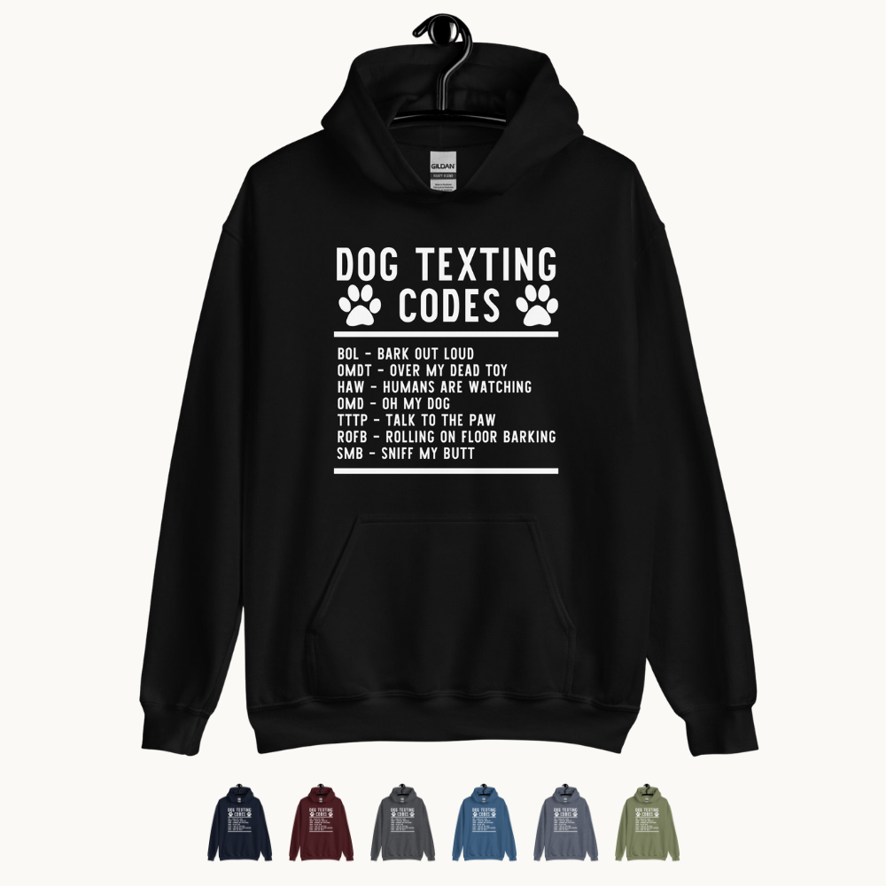 Dog Texting Codes Unisex Hoodie