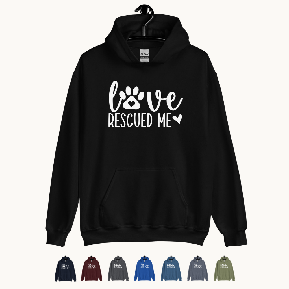 Love Rescued Me Unisex Hoodie for Dog Lovers