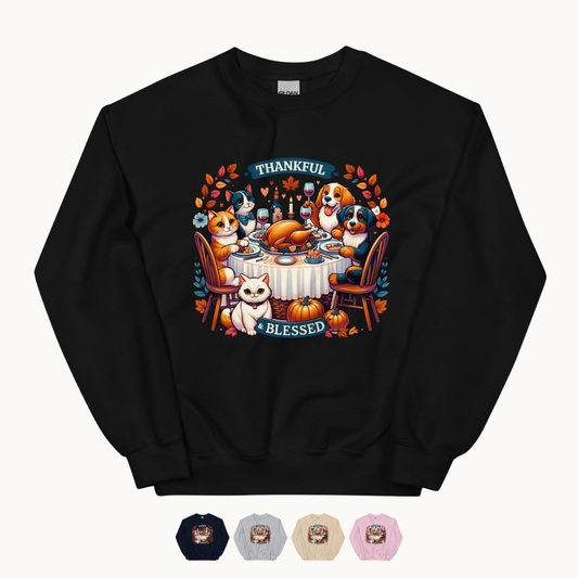 Thankful & Blessed for Pets Sweatshirt for Dog Lovers