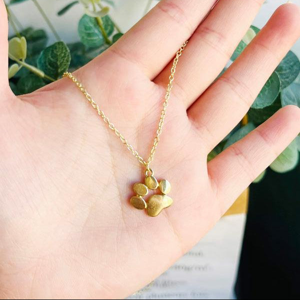 Gold-Plated Necklace with Paw Charm VIP