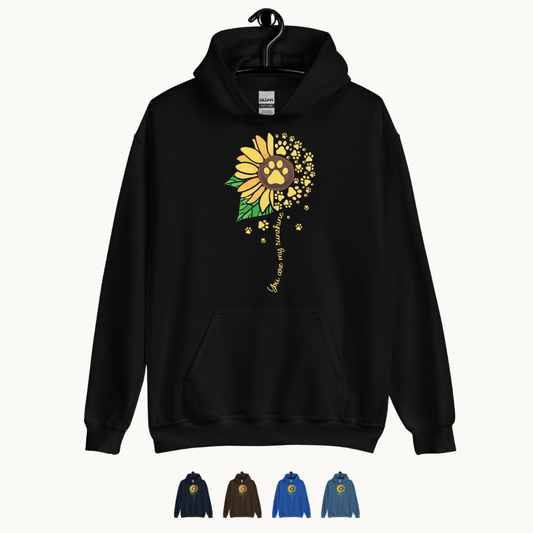 You are My Sunshine Paw Print Sunflower Hoodie
