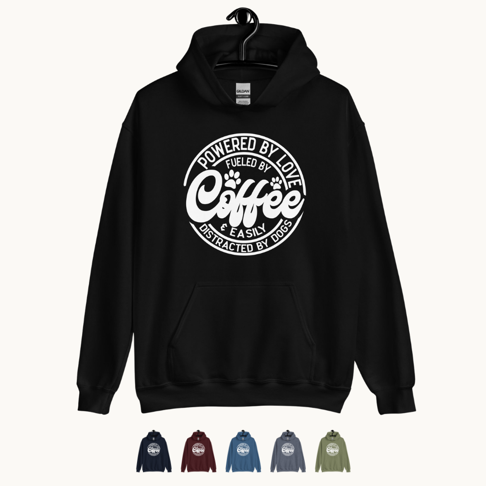 Powered by love & Easily Distracted By Dogs  Hoodie