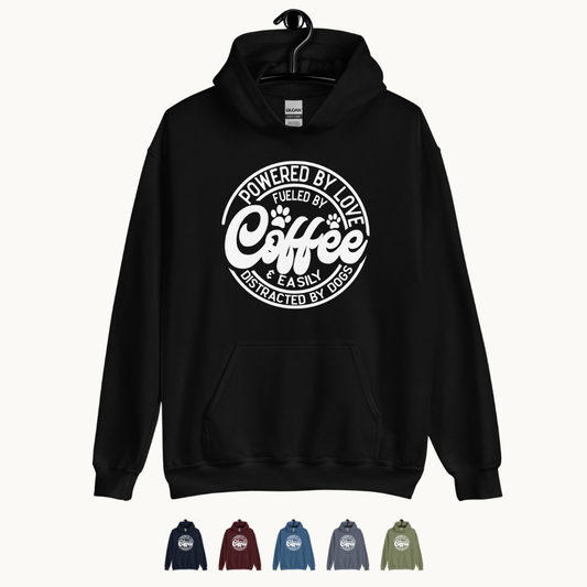 Powered by love & Easily Distracted By Dogs  Hoodie