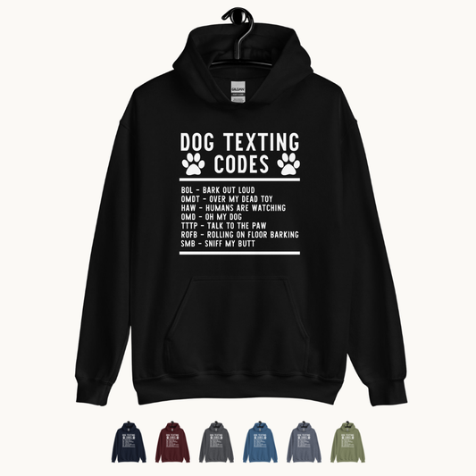 Dog Texting Codes Unisex Hoodie