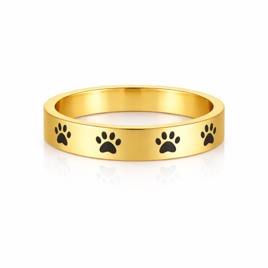 Black Paw Print Rings