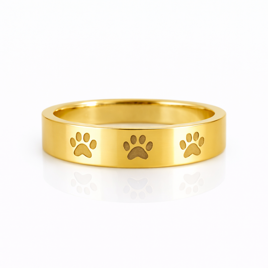 Black Paw Print Ring