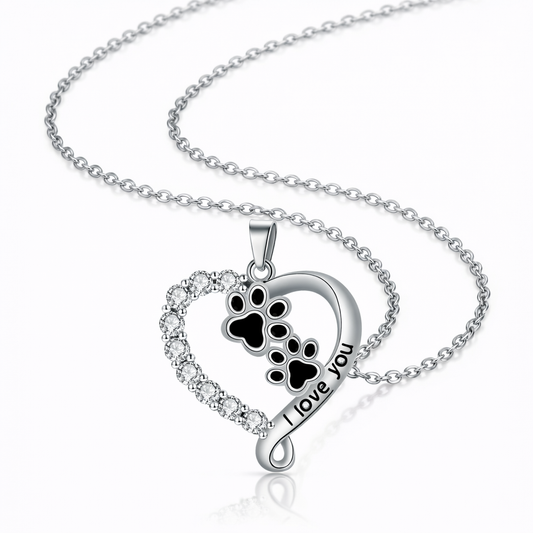 Heart-shaped Pendant Paw Necklace